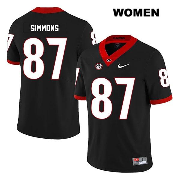 Georgia Bulldogs Women's Tyler Simmons #87 NCAA Legend Authentic Black Nike Stitched College Football Jersey IVK3756IM